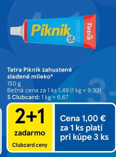 Tatra Piknik zahustené sladené mlieko 150 g 