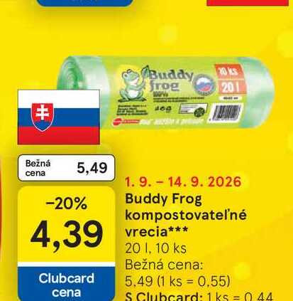 Buddy Frog kompostovateľné vrecia 20 I, 10 ks