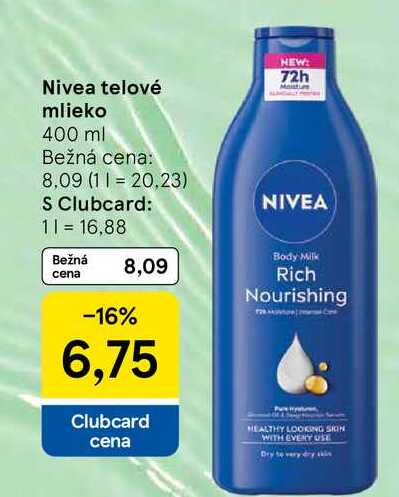 Nivea telové mlieko 400 ml