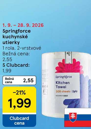 Springforce kuchynské utierky 1 rola 2-vrstvové