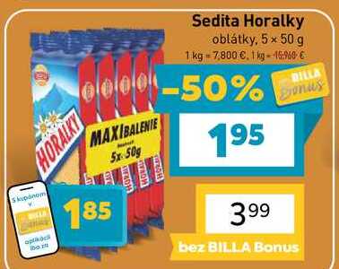 Sedita Horalky oblátky, 5 x 50 g