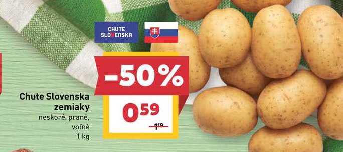 Chute Slovenska zemiaky neskoré, prané, voľné 1 kg 