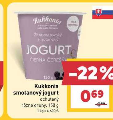 Kukkonia smotanový jogurt ochutený rôzne druhy, 150 g