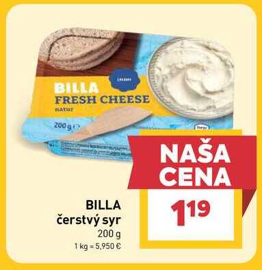 BILLA čerstvý syr 200 g 