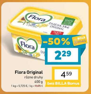 Flora Original rôzne druhy 400 g