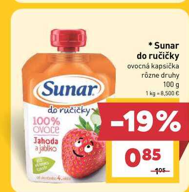 Sunar do ručičky ovocná kapsička rôzne druhy 100 g