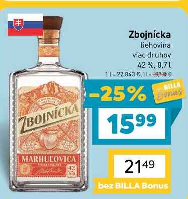 Zbojnícka liehovina viac druhov 42%, 0,7 l
