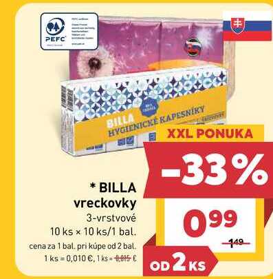 BILLA vreckovky 3-vrstvové 10 ks x 10 ks/1 bal.