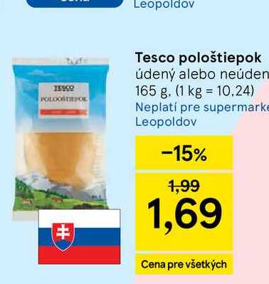 Tesco pološtiepok 165g