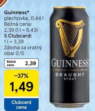 Guinness plechovka, 0,44l
