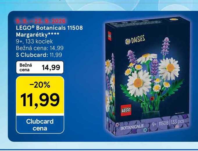 LEGO® Botanicals 11508 Margarétky 9+, 133 kociek
