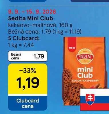 Sedita Mini Club kakaovo-malinové, 160 g