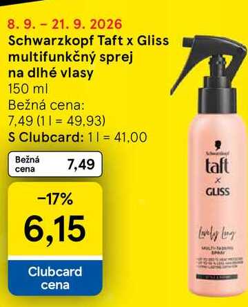 Schwarzkopf Taft x Gliss multifunkčný sprej na dlhé vlasy 150 ml