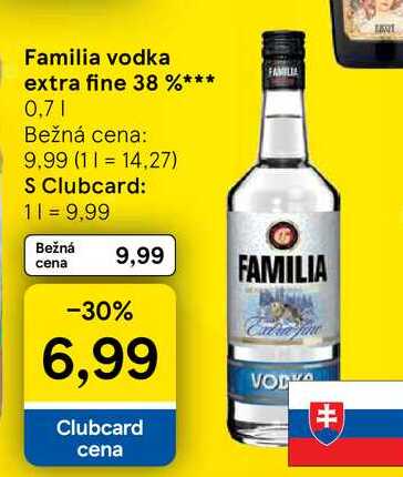 Familia vodka extra fine 38 % 0,7l v akcii