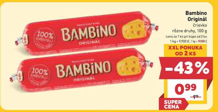 Bambino Originál črievko rôzne druhy, 100 g