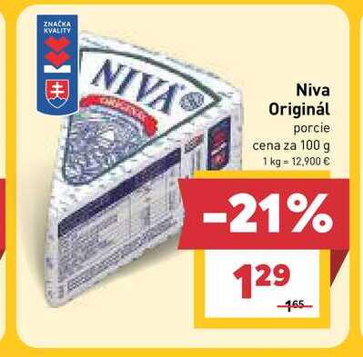 Niva Originál porcie cena za 100 g