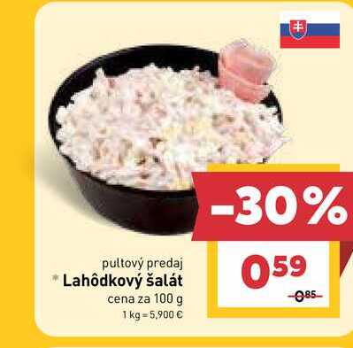 Lahôdkový šalát cena za 100 g 