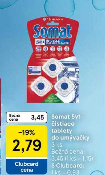 Somat 5v1 čistiace tablety do umývačky 3 ks