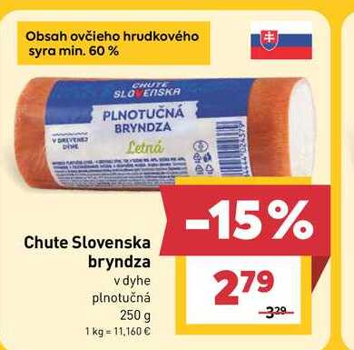 Chute Slovenska bryndza v dyhe plnotučná 250 g