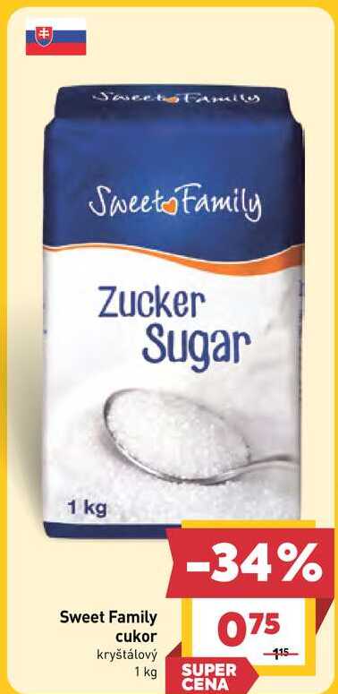 Sweet Family cukor kryštálový 1 kg v akcii