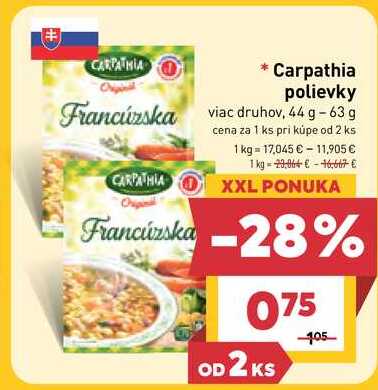 Carpathia polievky Francúzska viac druhov, 44 g -63 g 