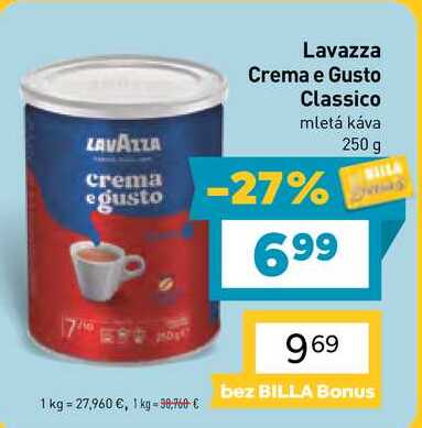 Lavazza Crema e Gusto Classico mletá káva 250g v akcii