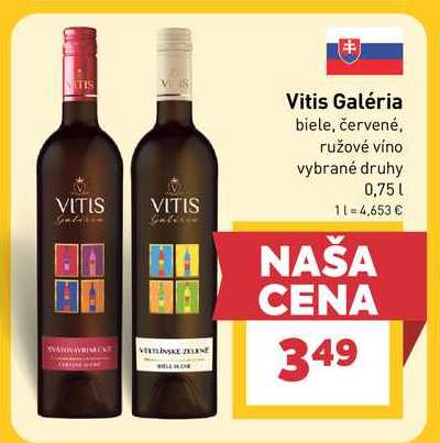 Vitis Galéria biele, červené, ružové víno vybrané druhy 0,75 l