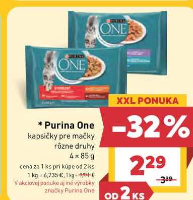 Purina One kapsičky pre mačky rôzne druhy 4 x 85 g