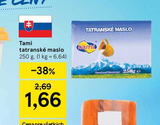 Tami tatranské maslo 250 g v akcii