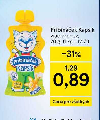Pribináček Kapsík viac druhov, 70 g
