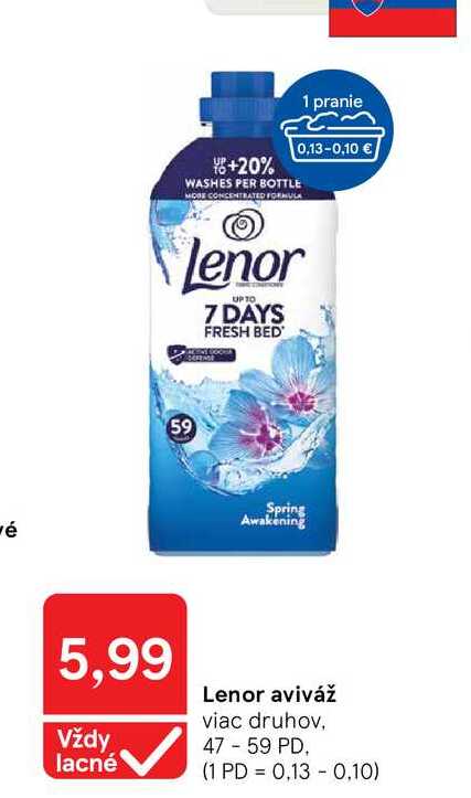 Lenor aviváž viac druhov 47 - 59 PD