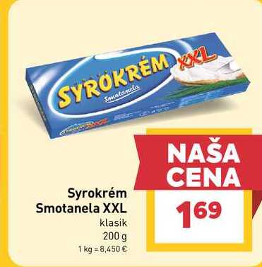 Syrokrém Smotanela XXL klasik 200 g 