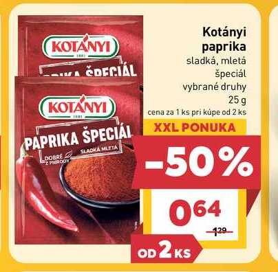 Kotányi paprika sladká, mletá špeciál vybrané druhy 25 g 