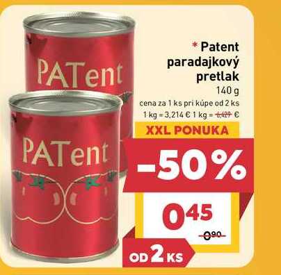 Patent paradajkový pretlak 140g