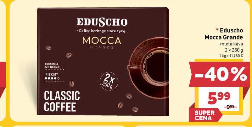 Eduscho Mocca Grande mletá káva 2 x 250g  v akcii