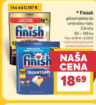 Finish gélové tablety do umývačky riadu 3 druhy 83-100 ks