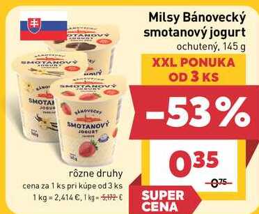 Milsy Bánovecký smotanový jogurt ochutený, 145 g