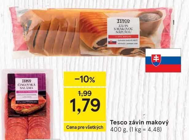 Tesco závin makový 400 g