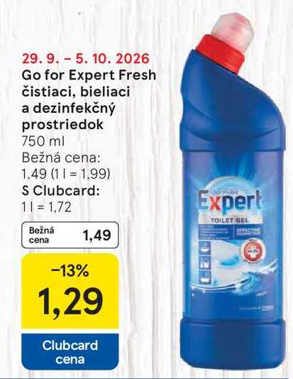 Go for Expert Fresh čistiaci, bieliaci a dezinfekčný prostriedok 750 ml