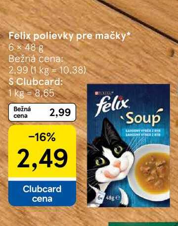 Felix polievky pre mačky 6 x 48 g