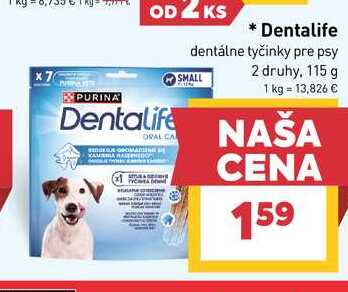 Dentalife dentálne tyčinky pre psy, 115 g