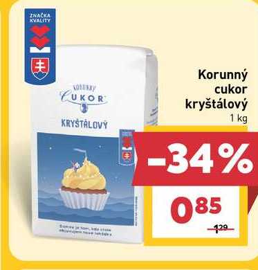 Korunný cukor kryštálový 1 kg 