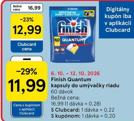 Finish Quantum kapsuly do umývačky riadu 60 dávok