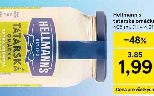 Hellmann's tatárska omáčka 405 ml