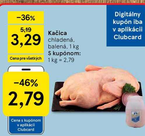 Kačica chladená balená, 1 kg