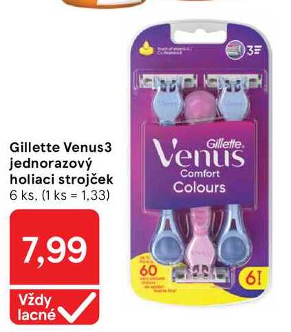 Gillette Venus3 jednorazový holiaci strojček 6 ks