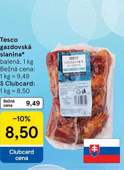 Tesco gazdovská slanina balená, 1 kg