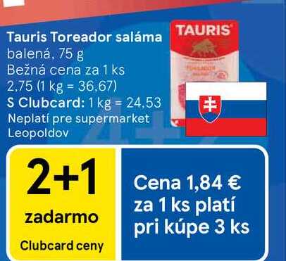 Tauris Toreador saláma balená, 75 g