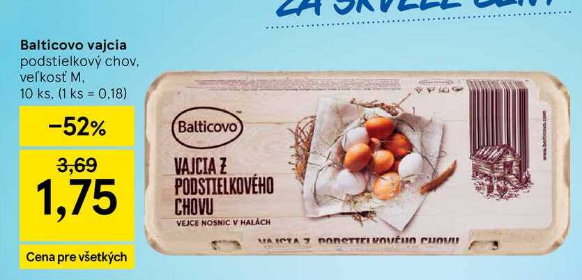 Balticovo vajcia podstielkový chov veľkosť M 10 ks