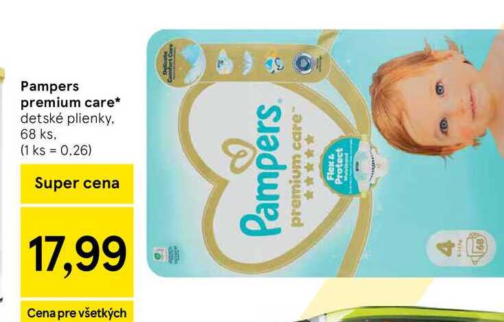 Pampers premium care detské plienky 68 ks